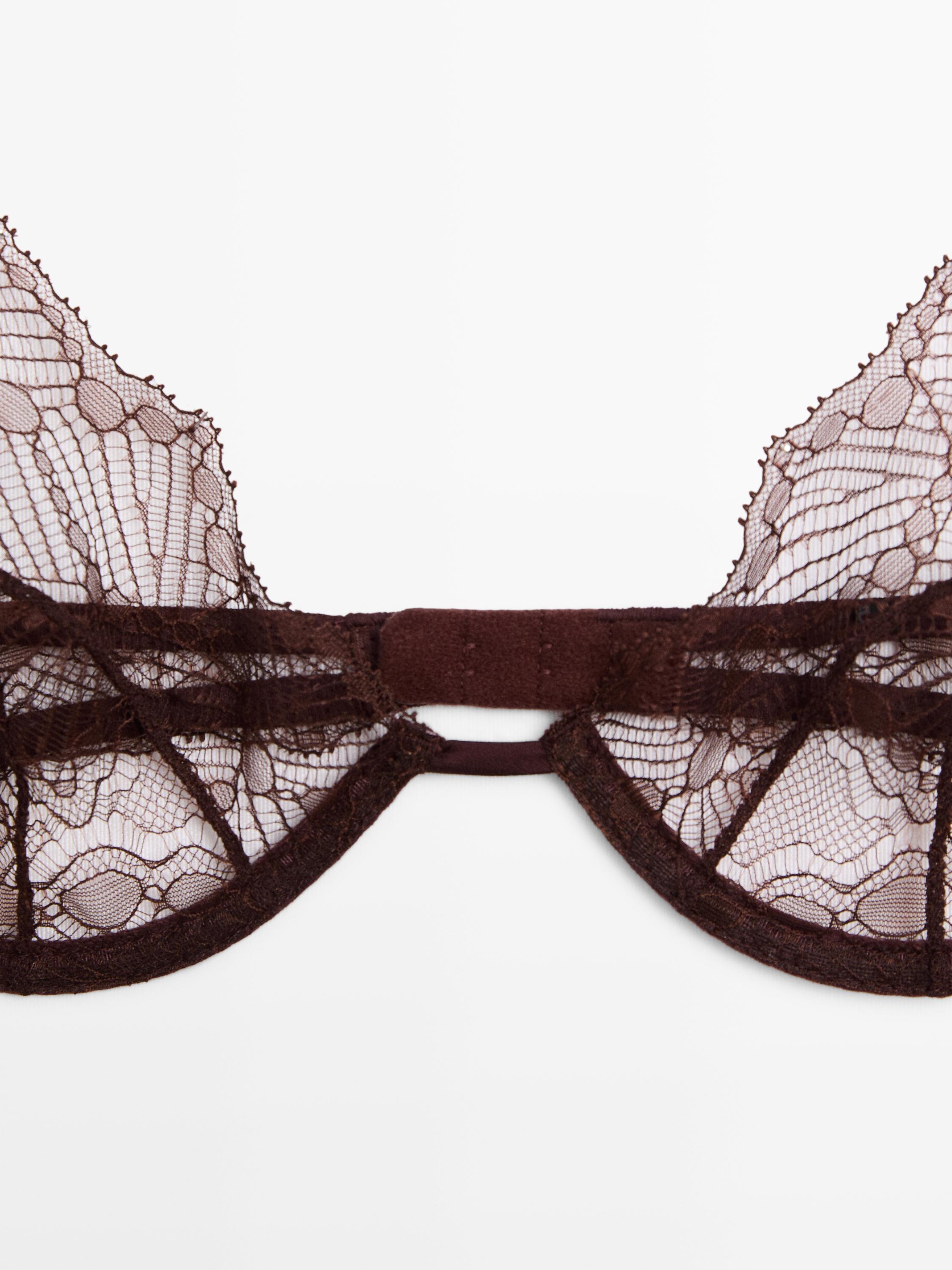 Soutien-gorge à armatures en dentelle ondulée